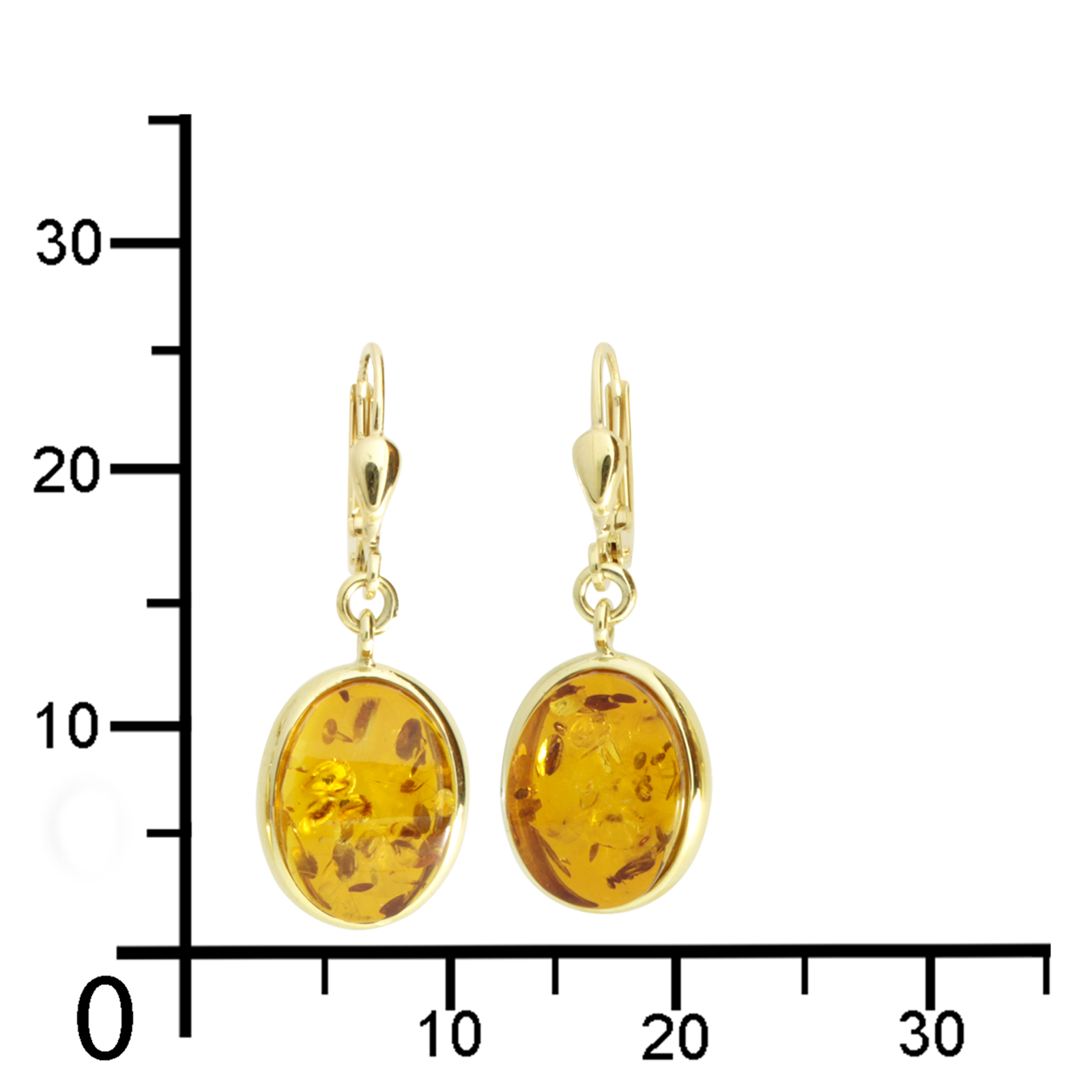 001-163255-0001k Ohrhänger Gold 333/000, Bernstein