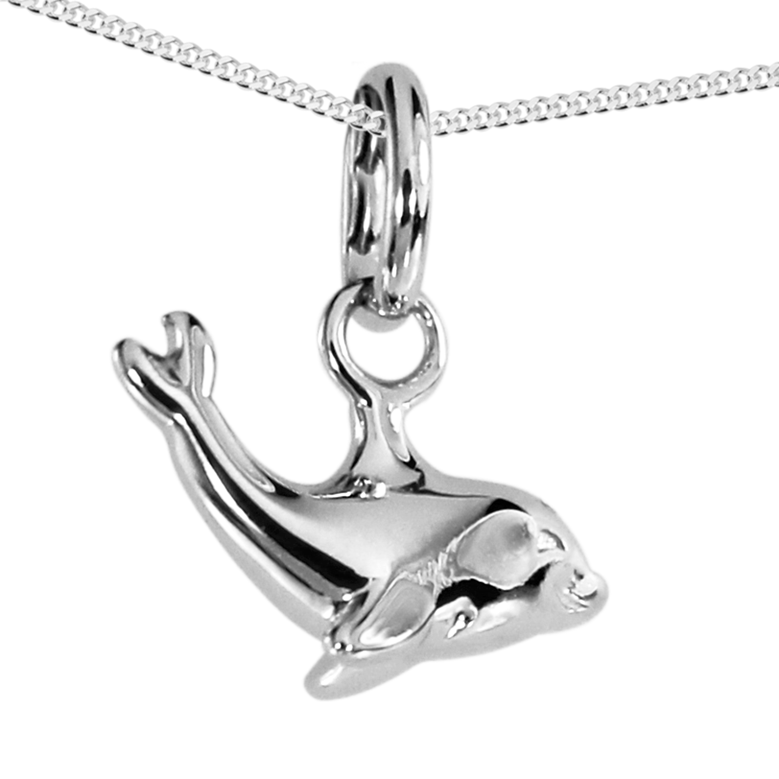 Kette mit Anhänger "Delfin", Silber 925/000 - Länge wählbar-     Kette mit Anhänger "Delfin", Silber 925/000 - Länge wählbar-