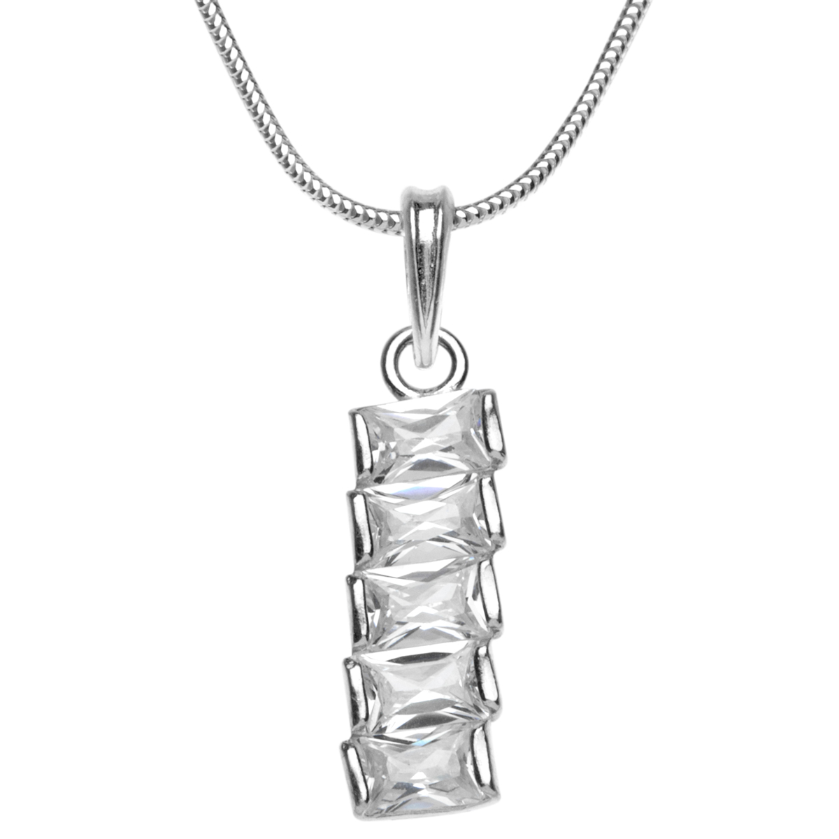 043-201660-A142 Kette mit Anhänger Silber 925/000, Zirkonia, weiß, 42 cm