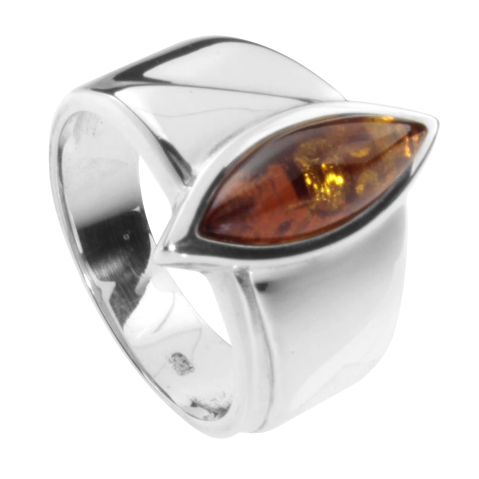 001-273367-0001 Ring Silber 925/000, Bernstein -Größe wählbar-
