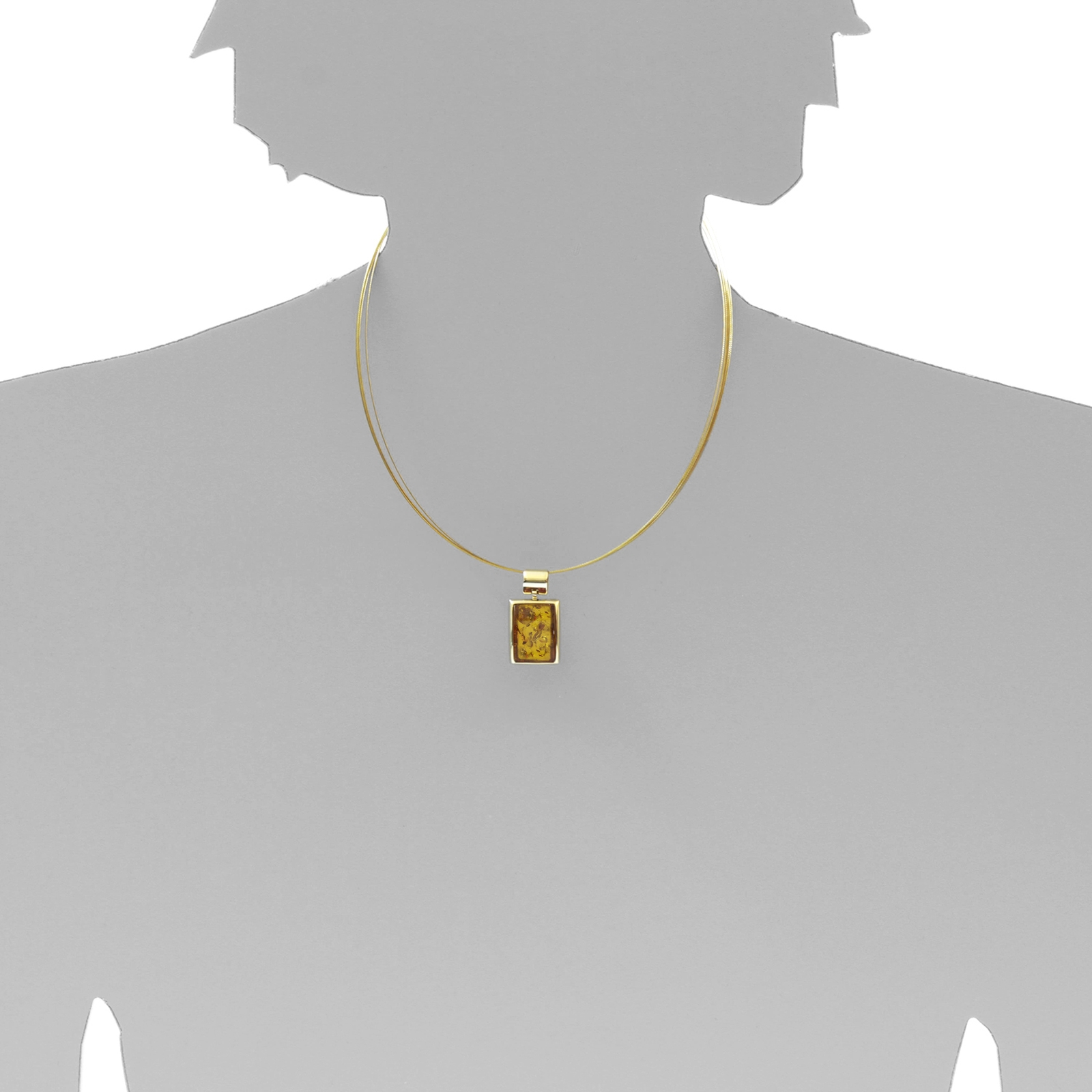 001-103395-0001s Anhänger Gold 333/000, Bernstein