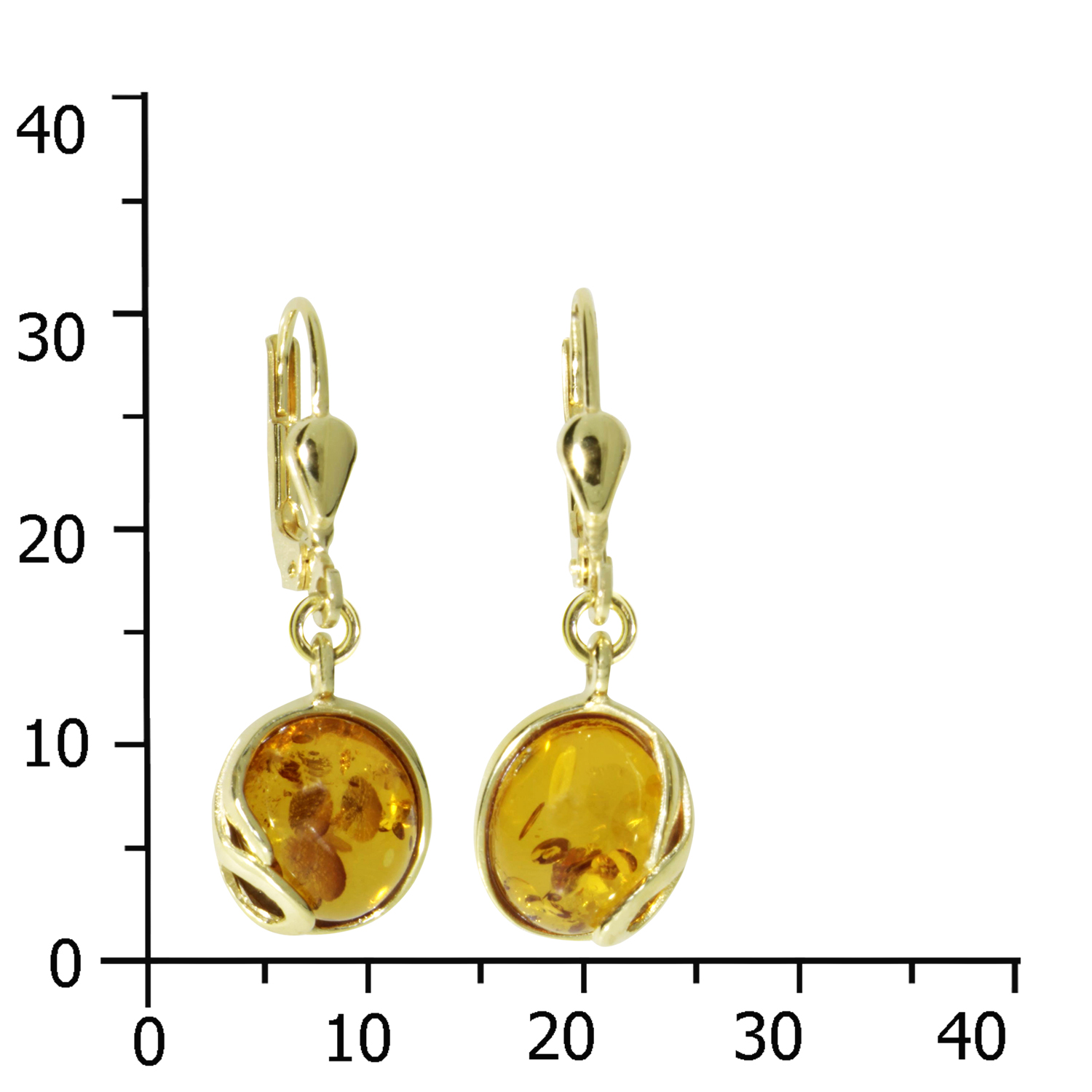 001-160609-0002k Ohrhänger Gold 333/000, Bernstein