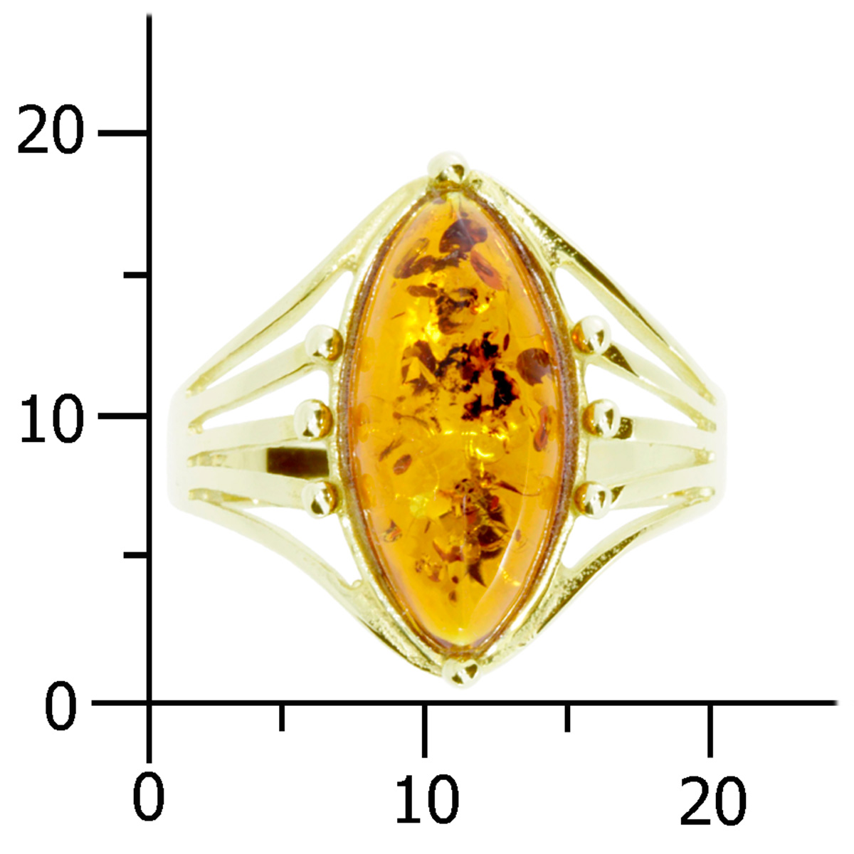Ring Gold 333/000, Bernstein -Größe wählbar-