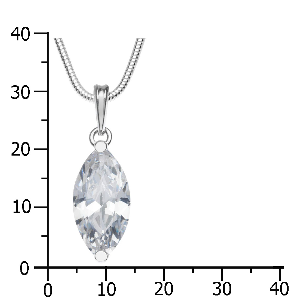 043-201695-A142k Kette mit Anhänger Silber 925/000, Zirkonia, weiß, 42 cm