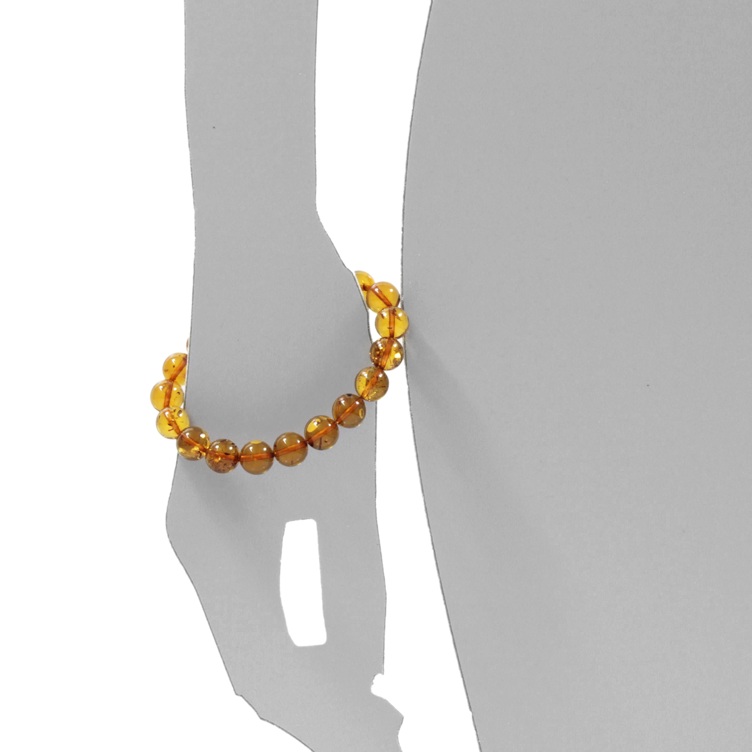 069-98K001-0513s Bernsteinarmband, Kugel 11 mm, 19 cm, Gummizug