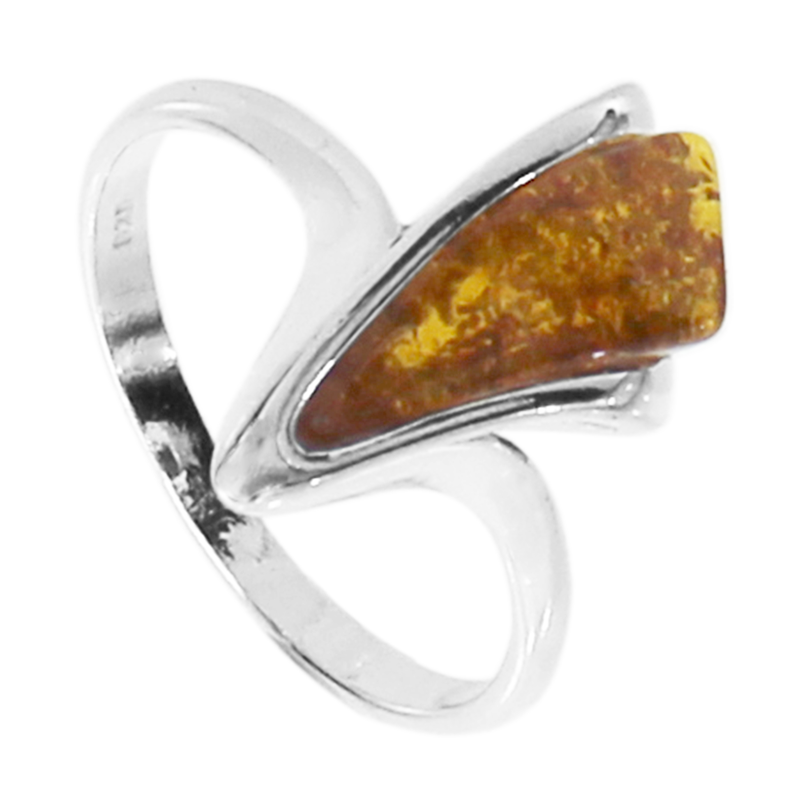 Ring Silber 925/000, Bernstein -Größe wählbar-  