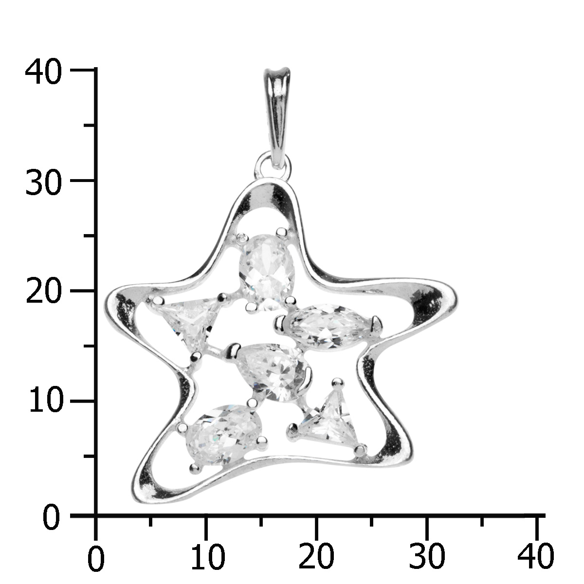 043-201669-0100k Anhänger Silber 925/000, Zirkonia, weiß