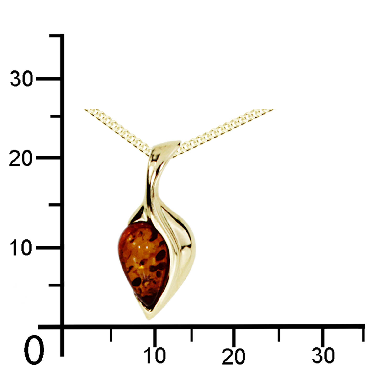 Kette mit Anhänger Gold 375/000,  42 oder 45 cm, Bernstein Kette mit Anhänger Gold 375/000,  42 oder 45 cm, Bernstein
