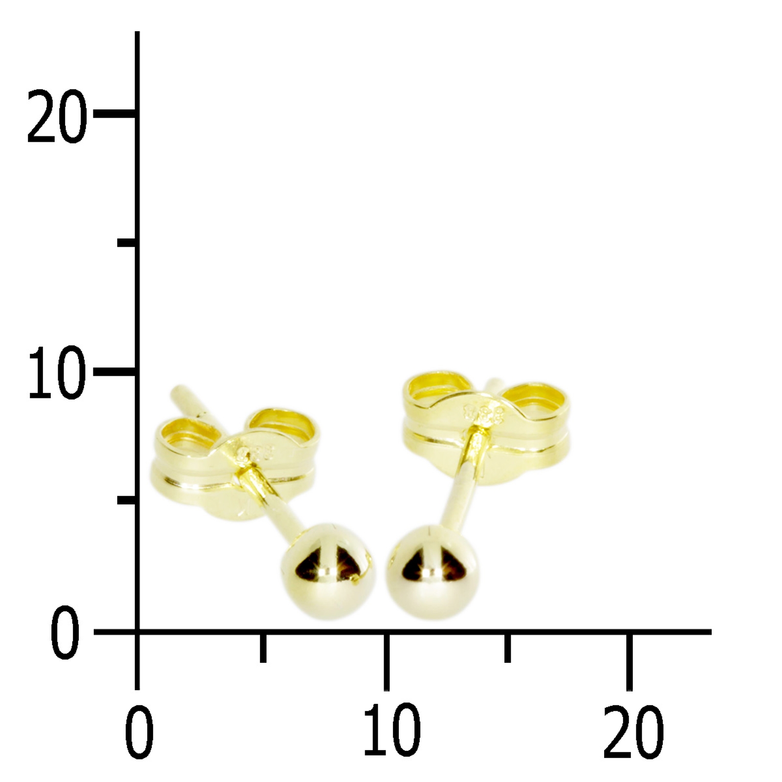 Ohrstecker Gold 333/000, Kugel 3 mm Ohrstecker Gold 333/000, Kugel 3 mm