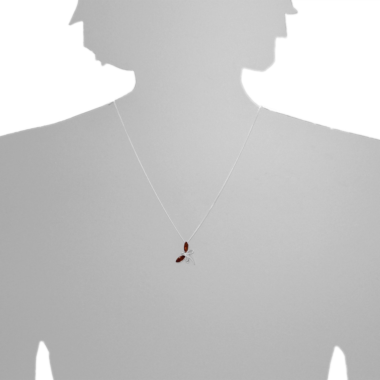 Kette mit Anhänger Silber 925/000, Bernstein -Länge wählbar- Kette mit Anhänger Silber 925/000, Bernstein -Länge wählbar-