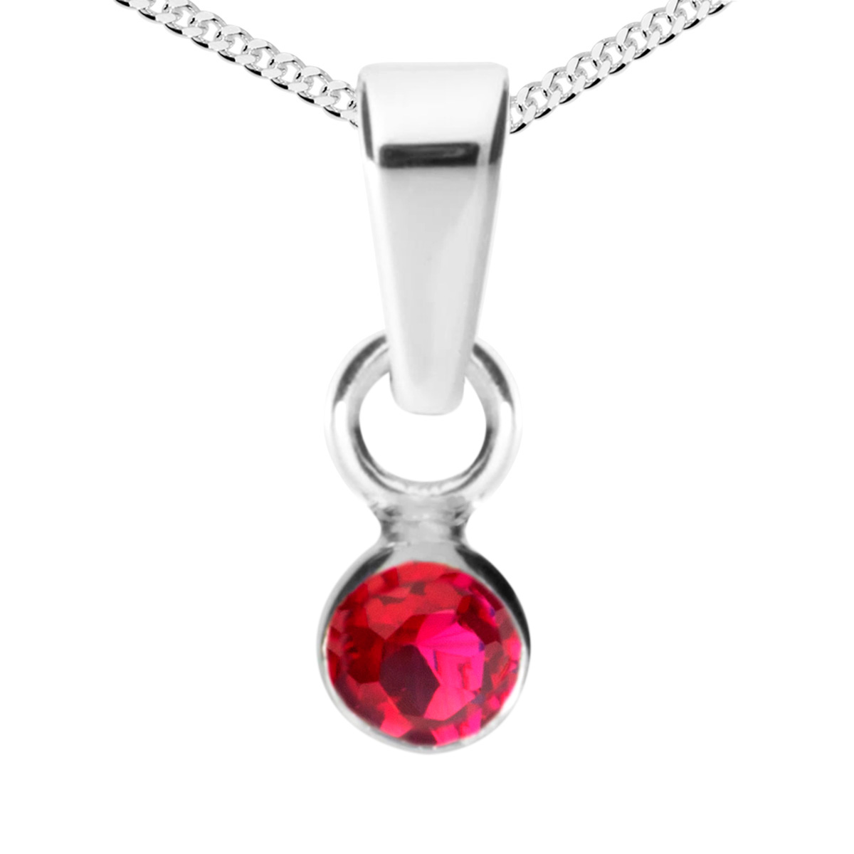 001-203642-A337 Kette mit Anhänger, Silber 925/000, 36 oder 38 cm, sy. Rubin