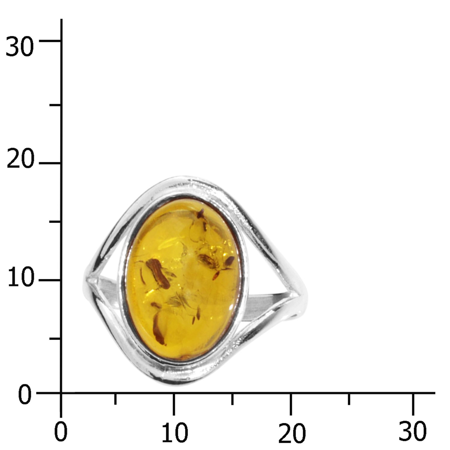 098-271623-1G54k Ring Silber 925/000, Bernstein -Größe wählbar-
