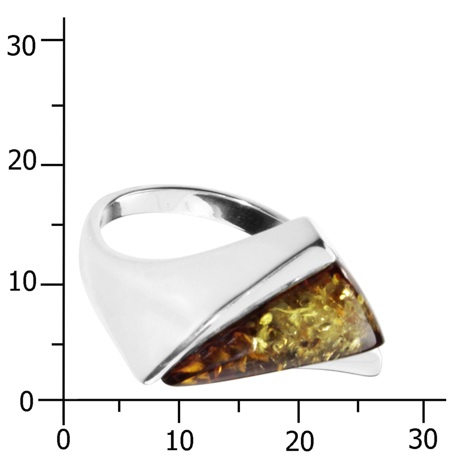 001-272141-0004k Ring Silber 925/000, Bernstein, grün -Größe wählbar-