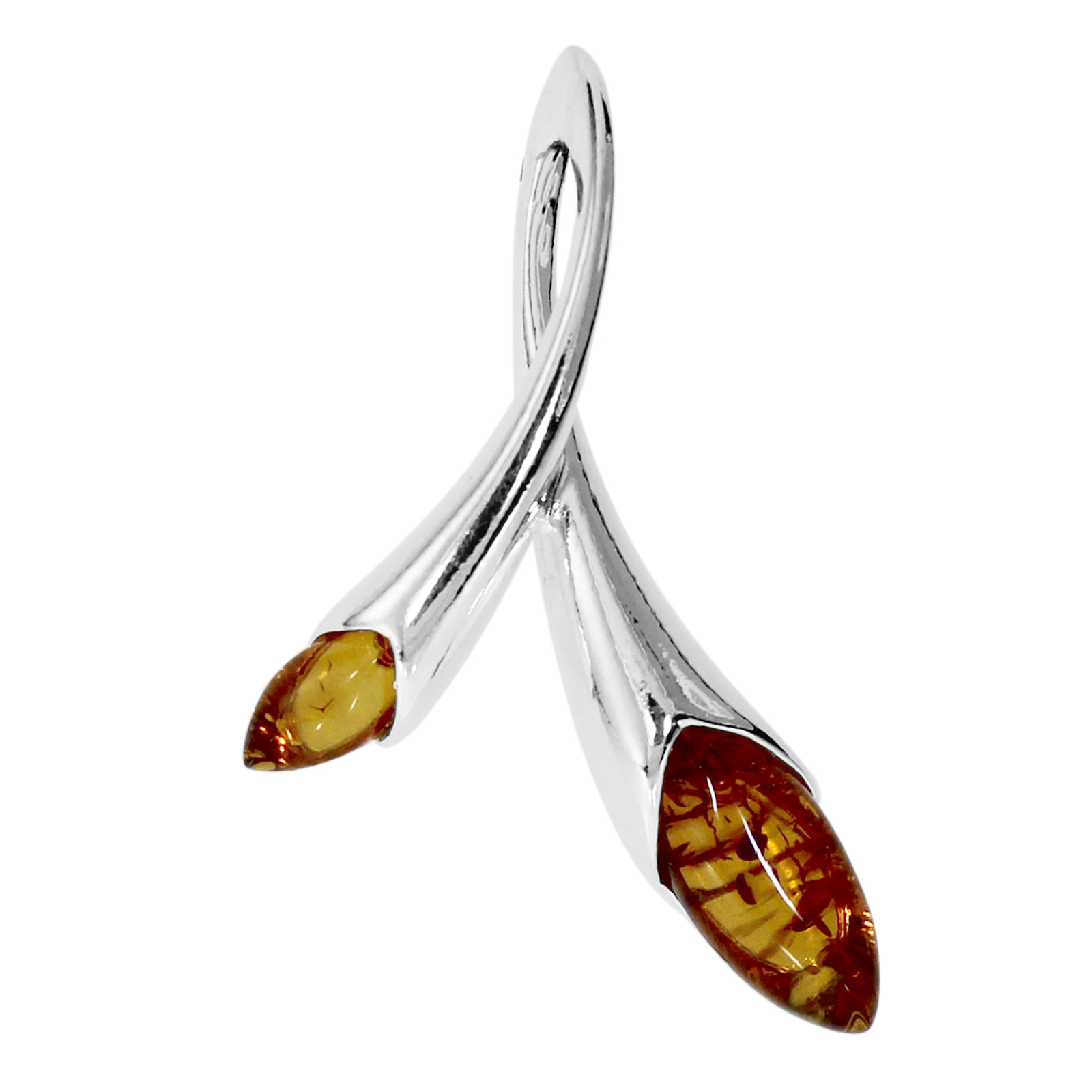 Anhänger Silber 925/000,  Bernstein  