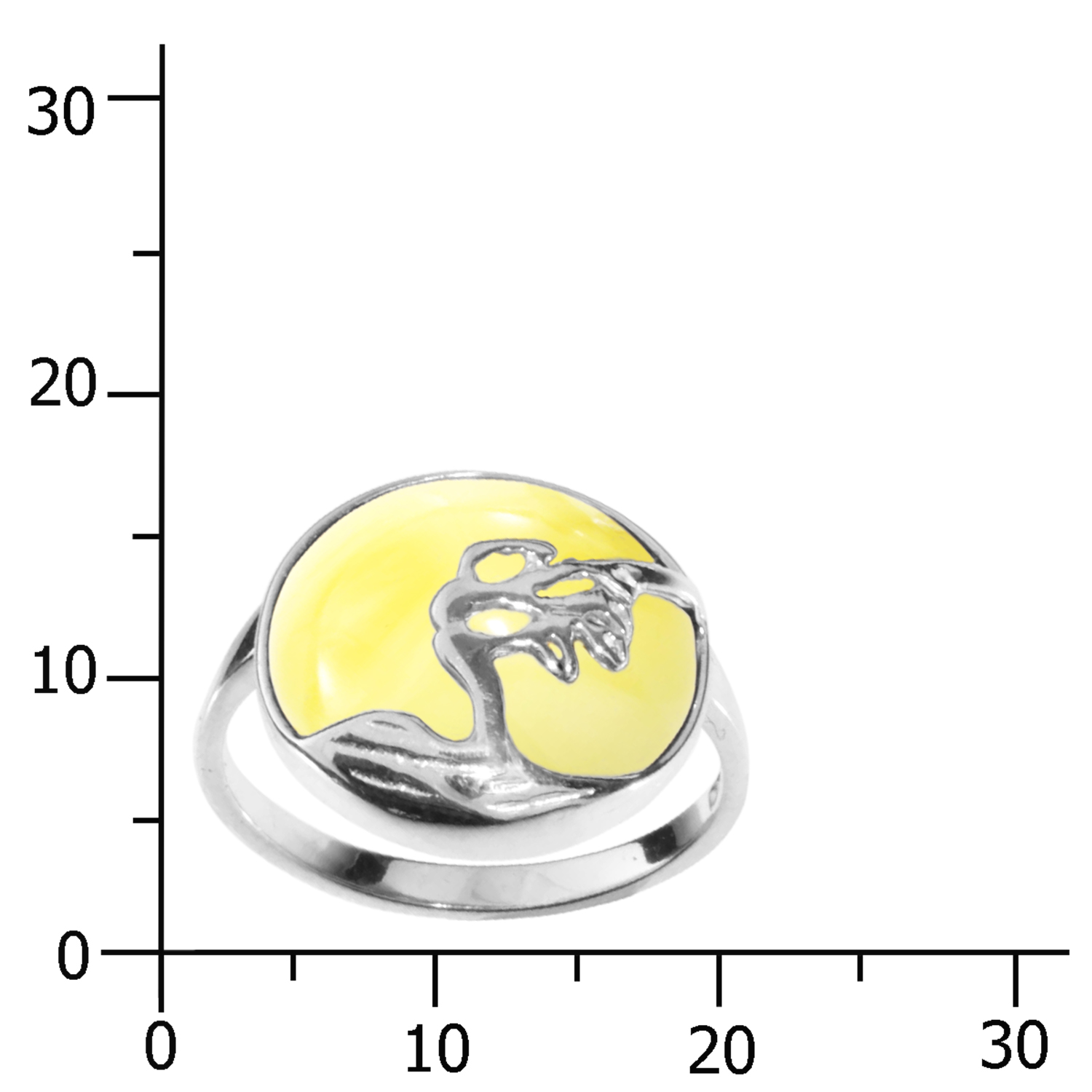 001-273427-0200K Ring Silber 925/000, "Windflüchter", Bernstein-Unikat -Größe wählbar-