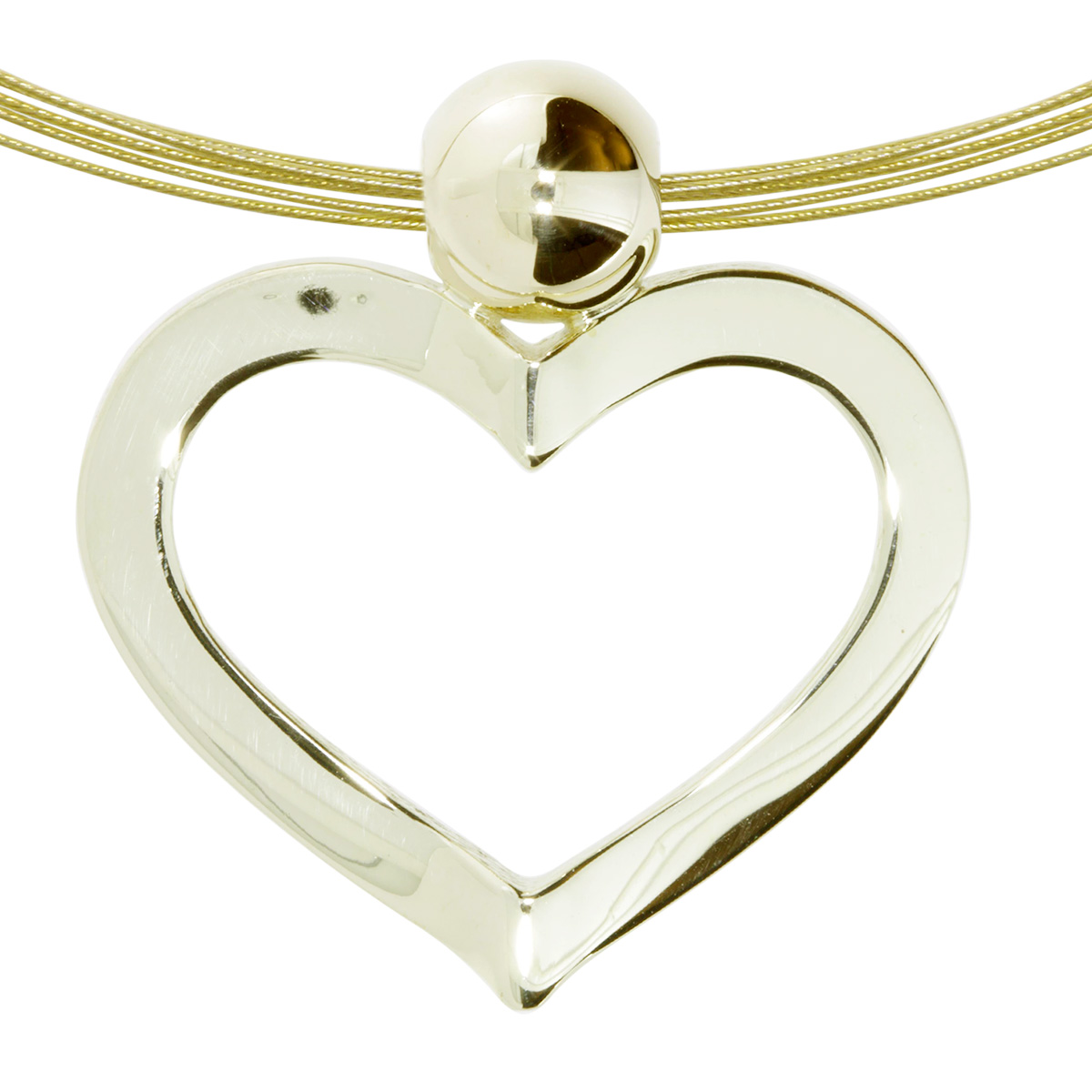 001-103566-1100 Nyloncollier mit Anhänger Herz Gold 333/000, 42 cm