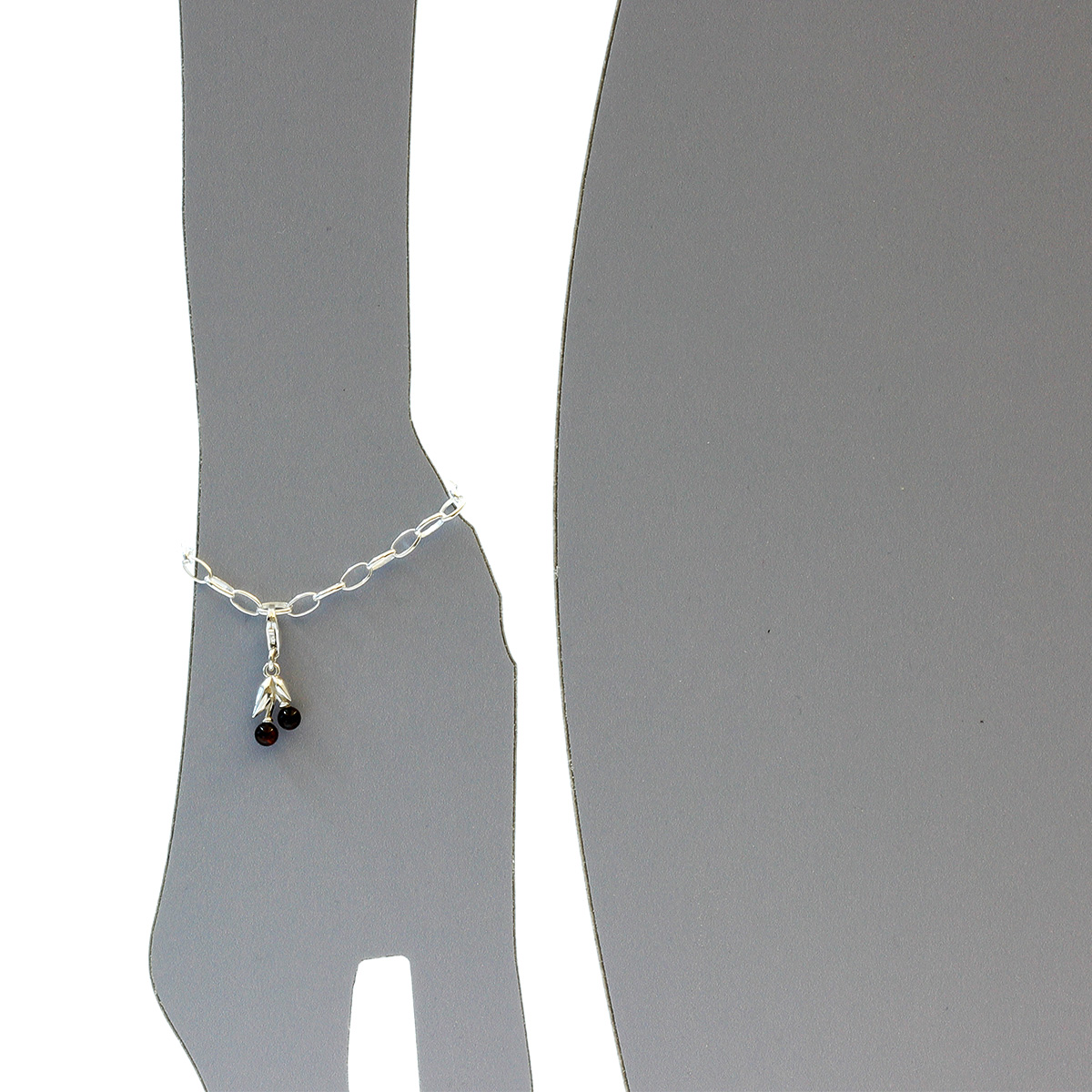 105-20CH15-0100s Charm Silber 925/000, Kirschen, Bernstein