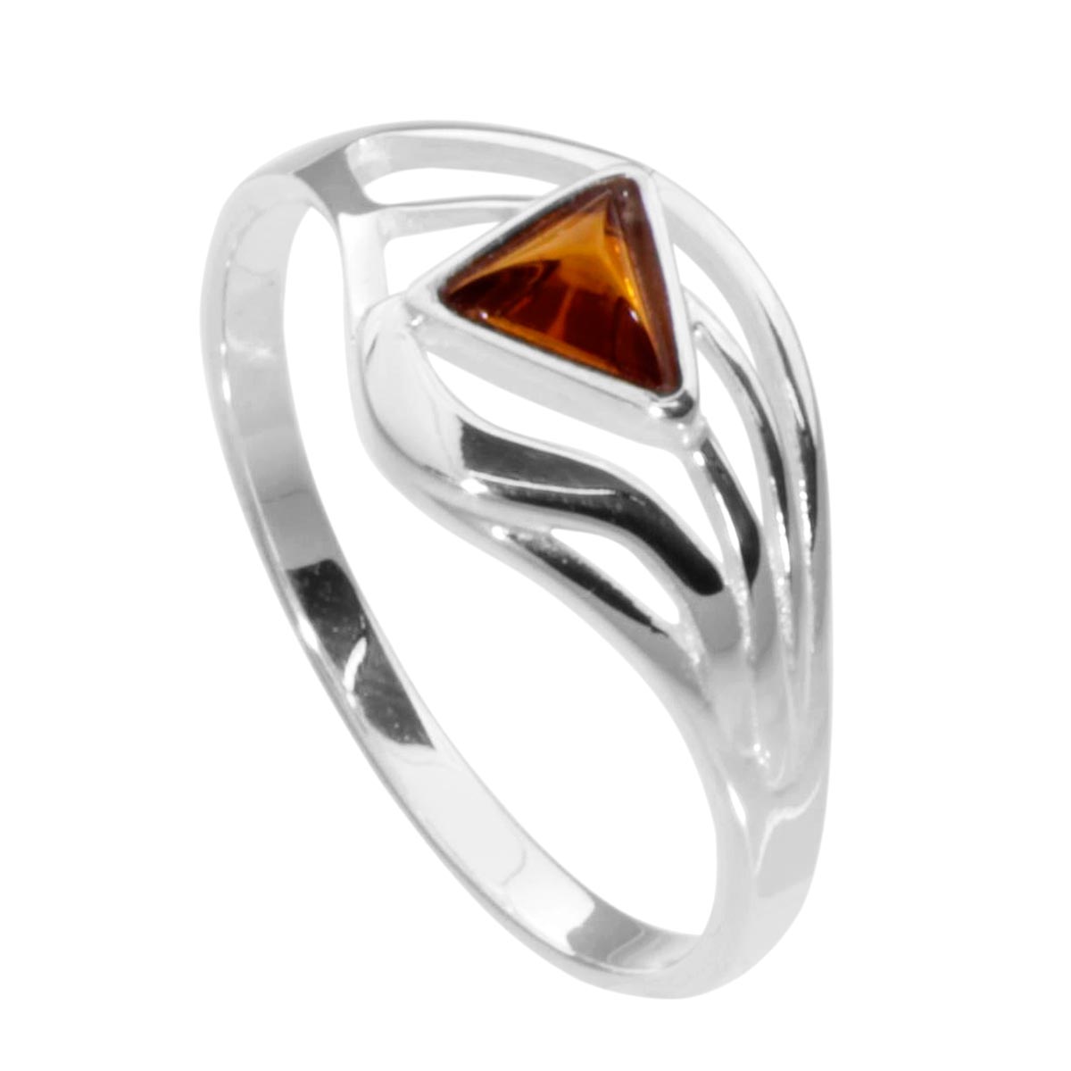 Ring Silber 925/000, Bernstein -Größe wählbar-