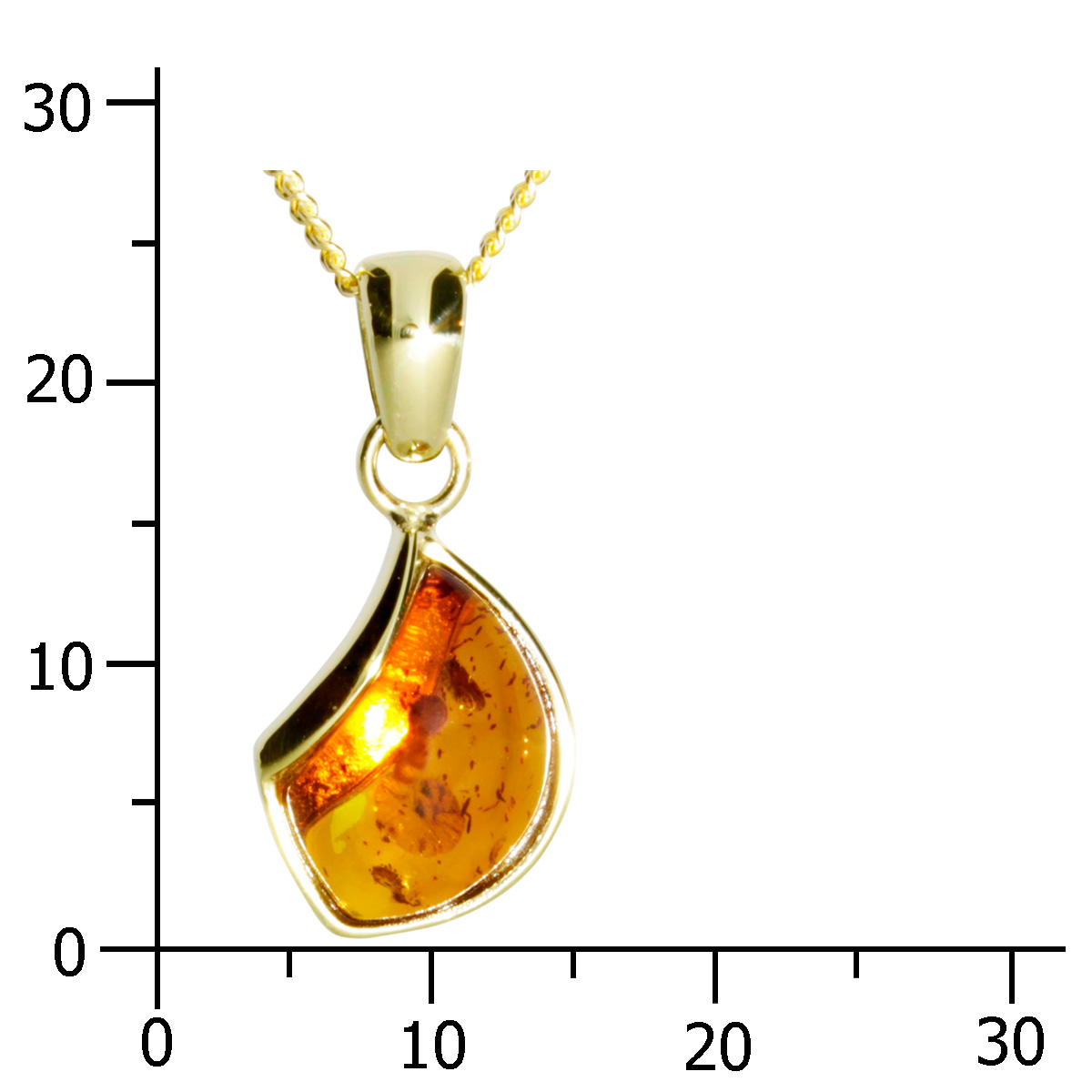Kette mit Anhänger Gold 333/000, 45 cm, Bernstein