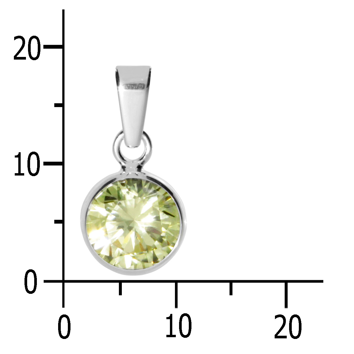 001-203646-0200k Anhänger Silber 925/000, Zirkonia limette