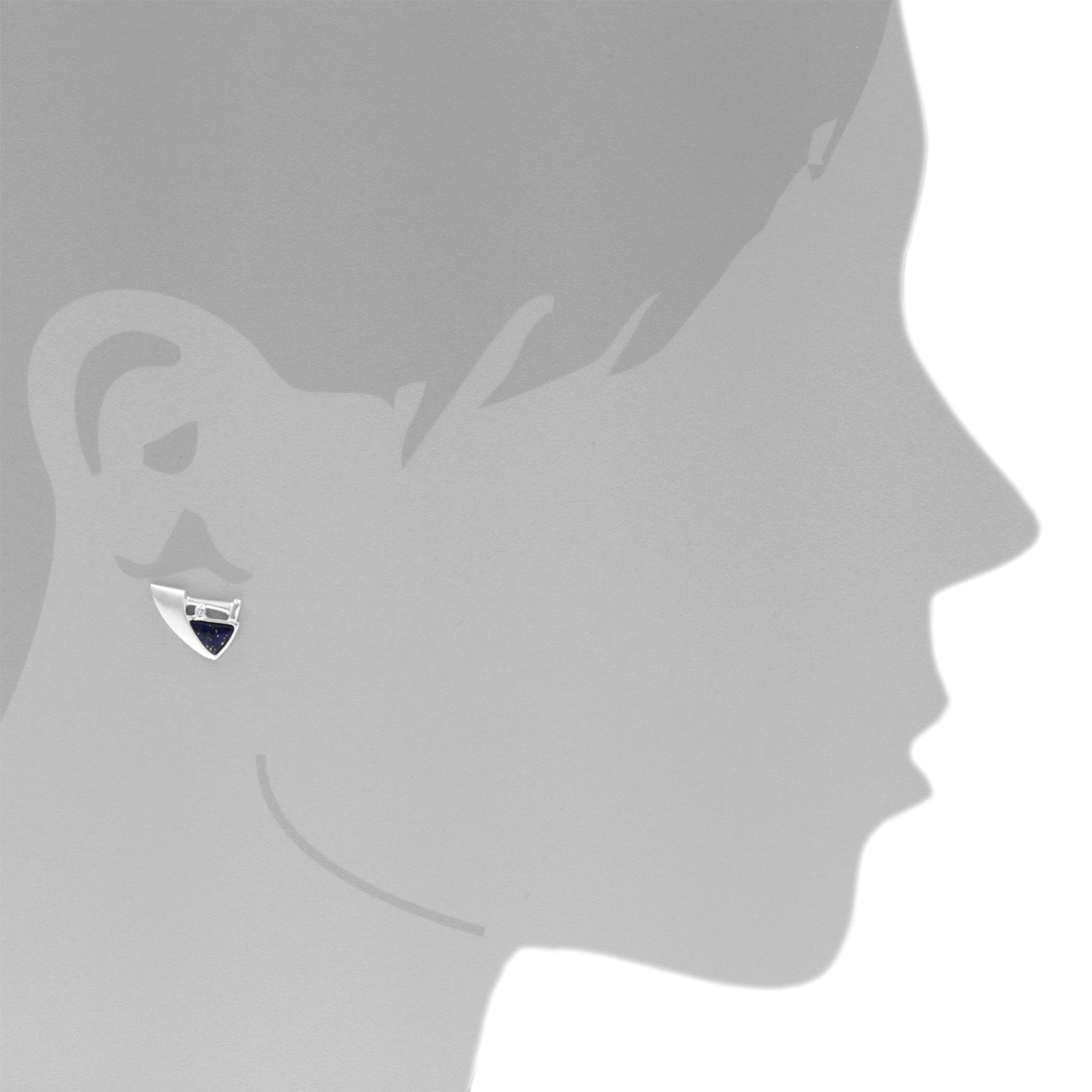 Ohrstecker Silber 925/000, Lapis/Zirkonia  Ohrstecker Silber 925/000, Lapis/Zirkonia