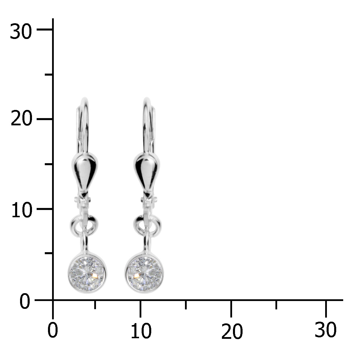 001-263394-0100k Ohrhänger Silber 925/000, Zirkonia, 4 mm