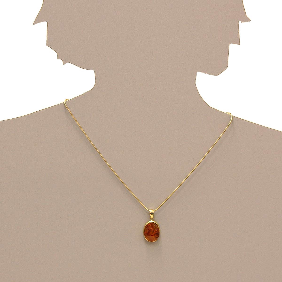 001-103393-0001s Anhänger Gold 333/000, Bernstein