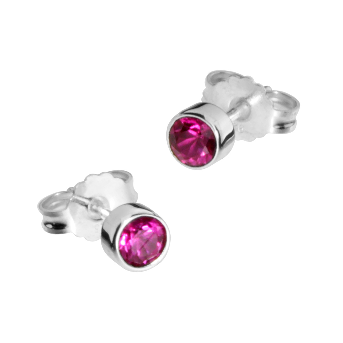 Ohrstecker Silber 925/000, sy. Rubin, 4 mm