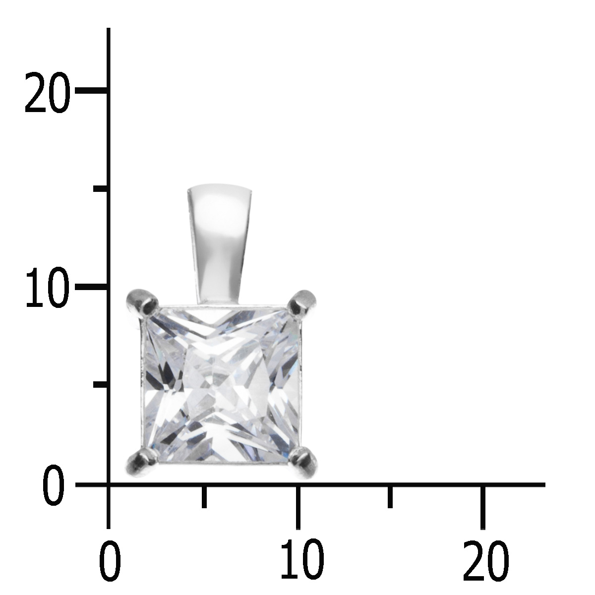 043-201676-0100k Anhänger Silber 925/000, Zirkonia, weiß