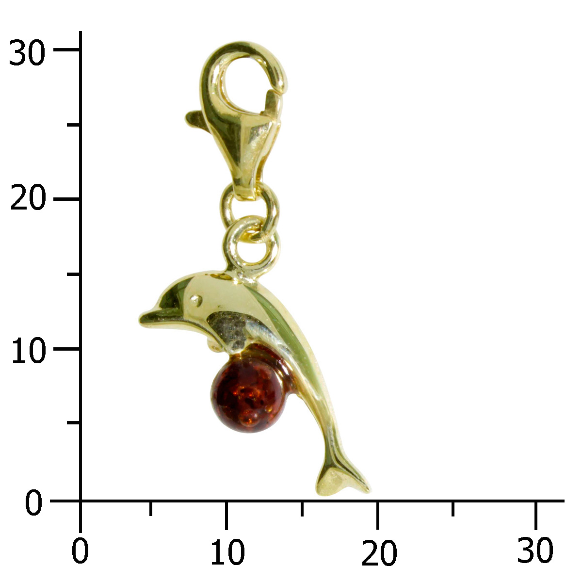 001-103655-0200k Charm Gold 333/000, Delphin, Bernstein