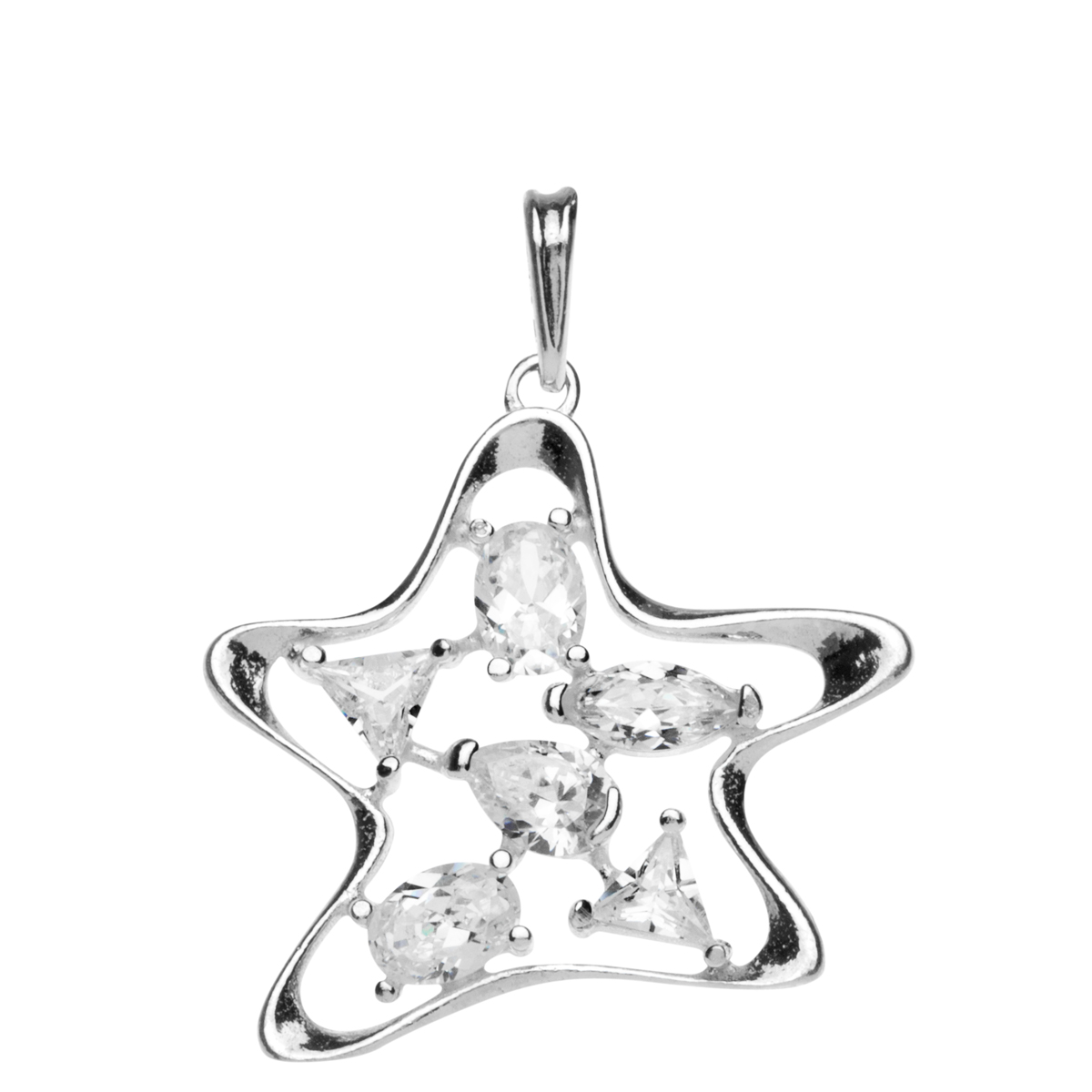 Anhänger Silber 925/000, Zirkonia, weiß