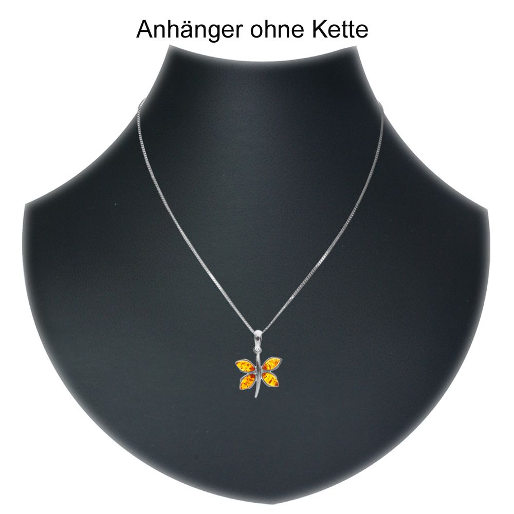 098-200080-010021p9b94YIXGNVB Anhänger Silber 925/000, Schmetterling, Bernstein