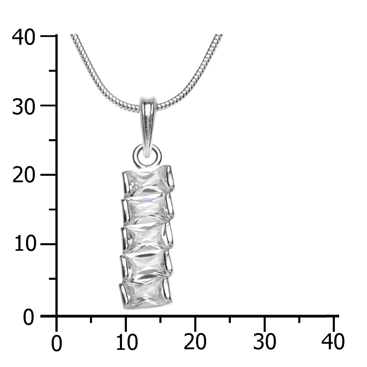 043-201660-A142k Kette mit Anhänger Silber 925/000, Zirkonia, weiß, 42 cm