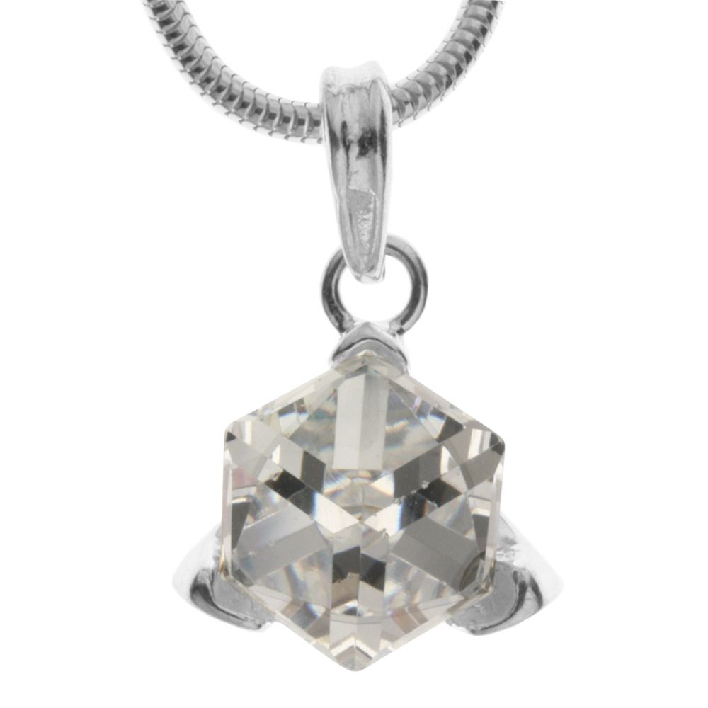 043-201504-A142 Kette mit Anhänger Silber 925/000, Zirkonia, weiß, 42 cm