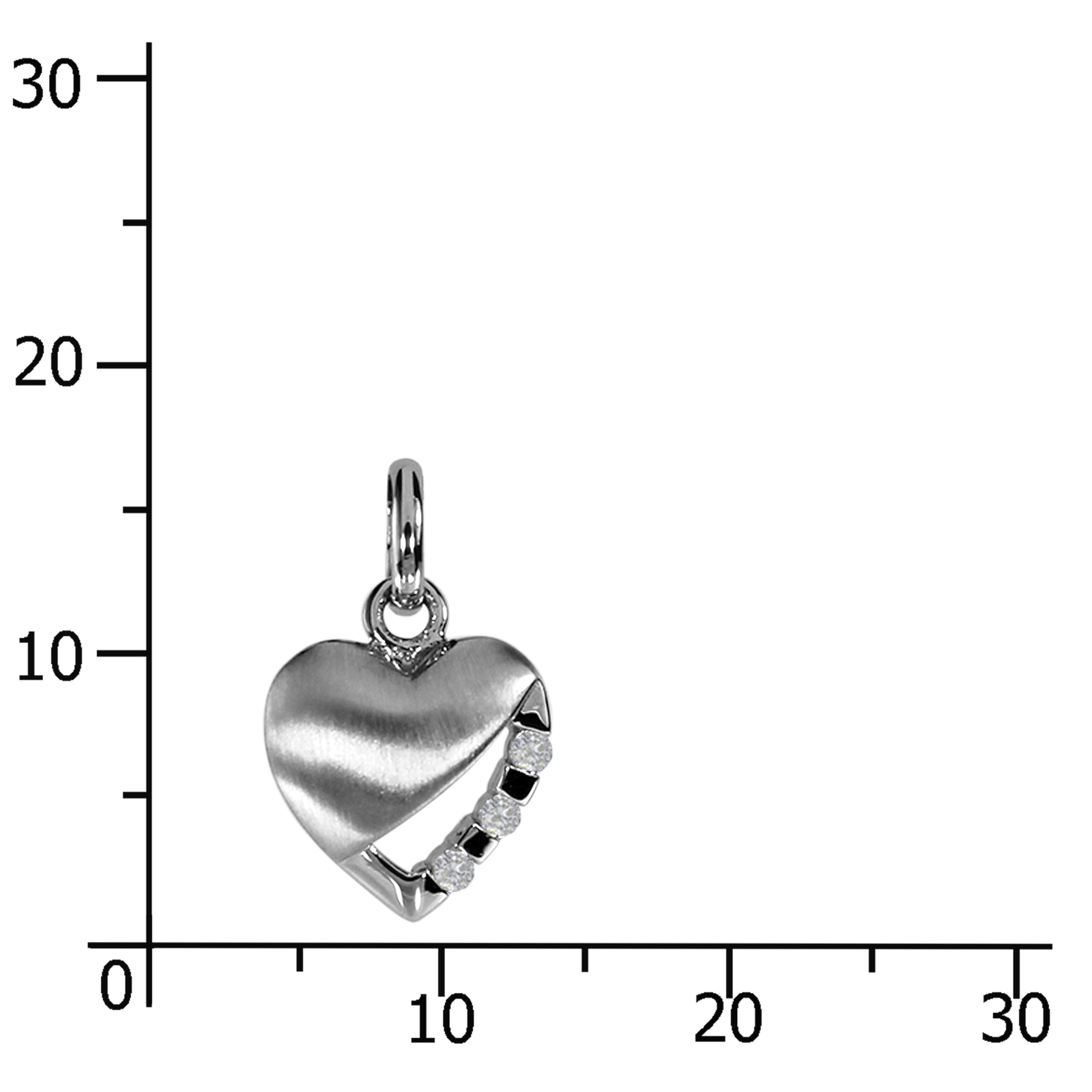 Anhänger "Herz", Silber 925/000, Zirkonia Anhänger "Herz", Silber 925/000, Zirkonia