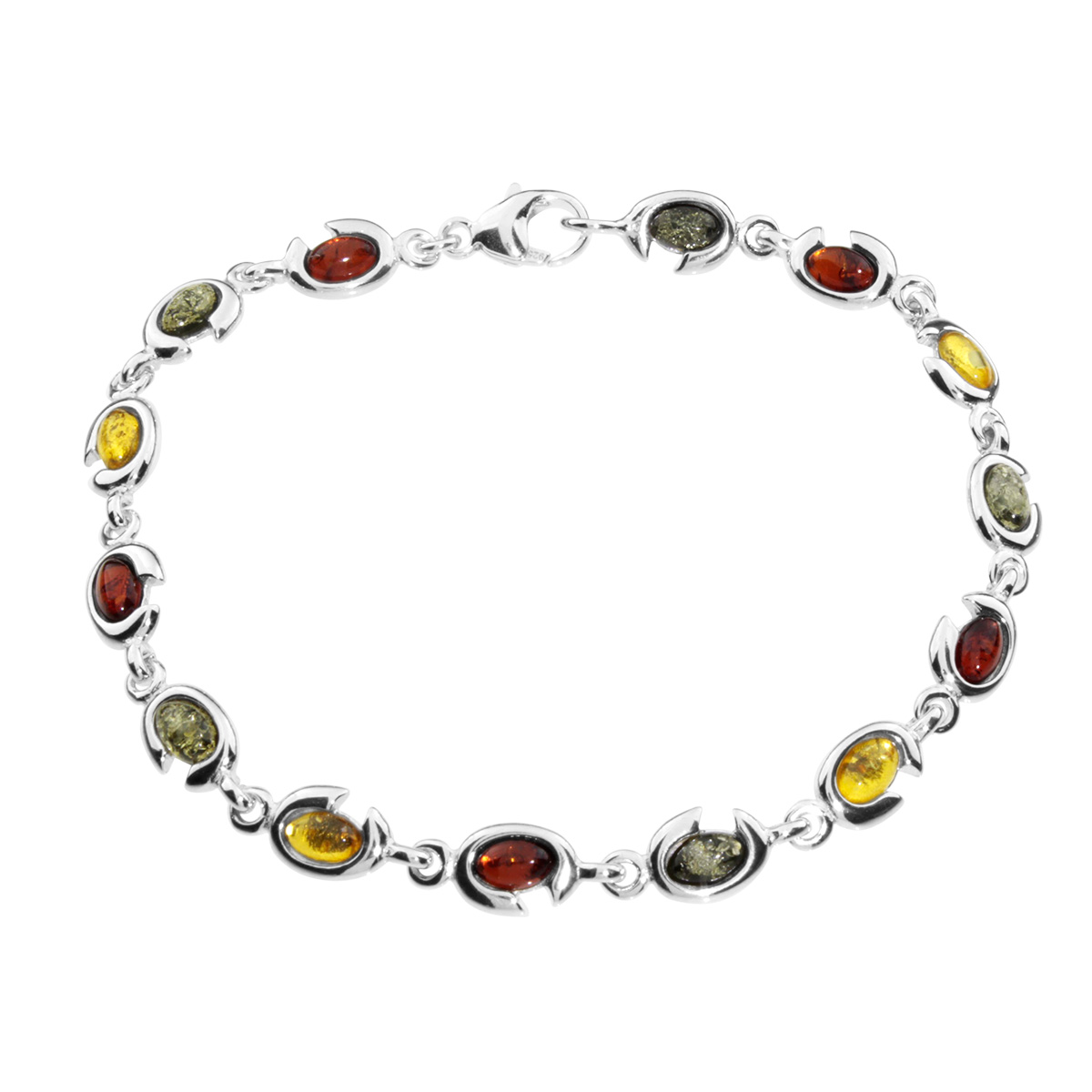 089-210133-0100 Armband, Silber 925/000, Bernstein