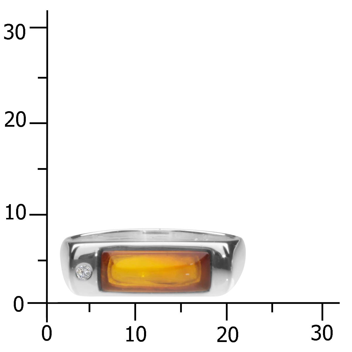 001-273438-0100k Ring Silber 925/000, Bernstein/Zirkonia -Größe wählbar-