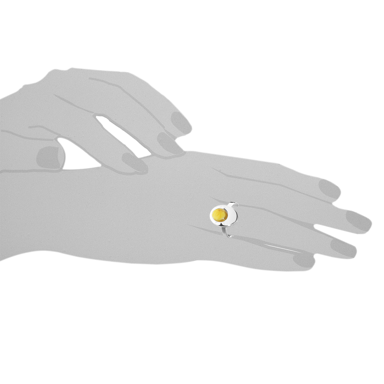 Ring Silber 925/000, Bernstein-Unikat -Größe wählbar-