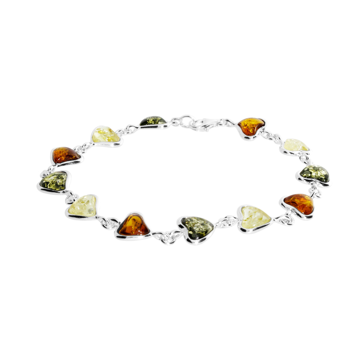 098-214409-02002 Armband, Silber 925/000, Bernstein