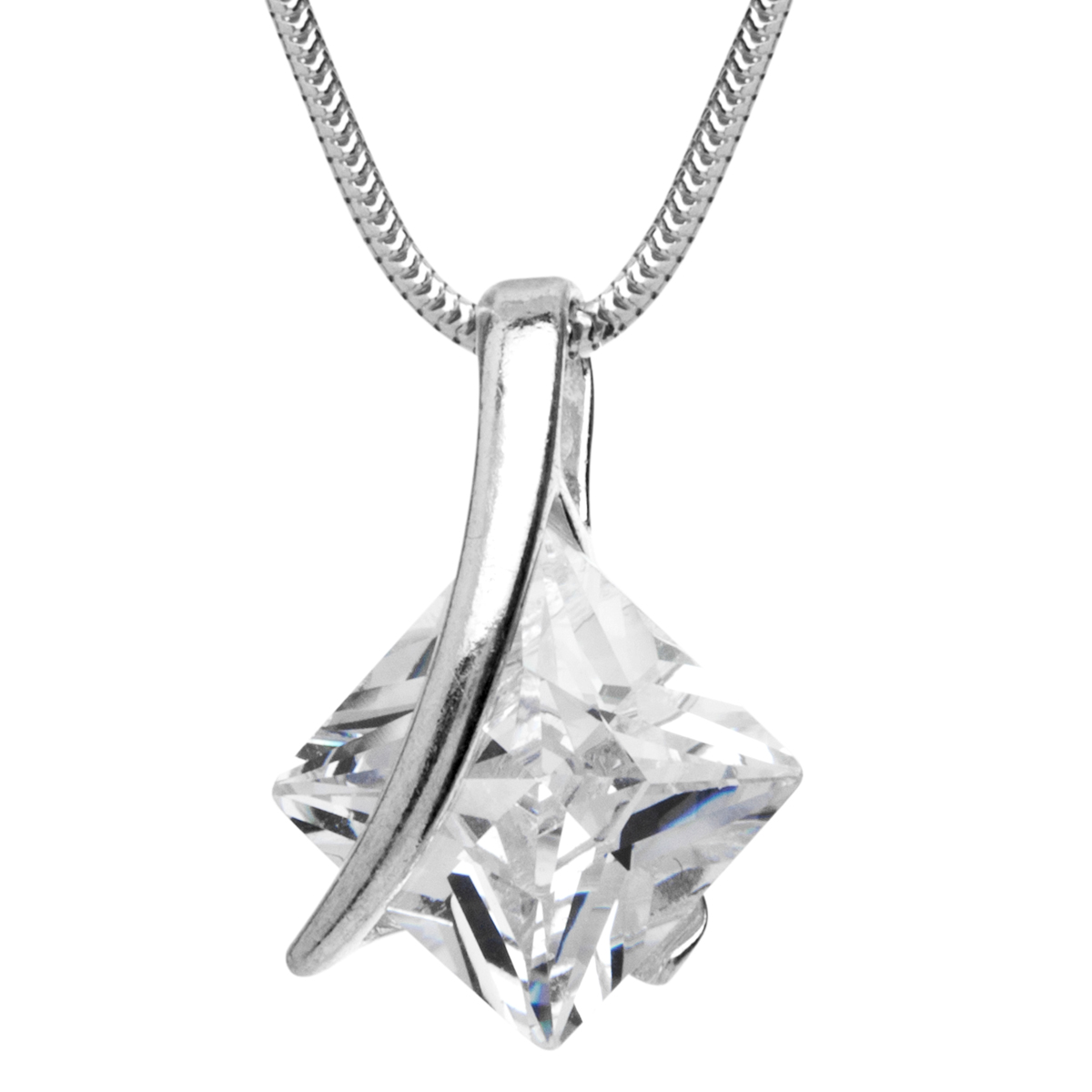 043-201724-A142 Kette mit Anhänger Silber 925/000, Zirkonia, weiß, 42 cm