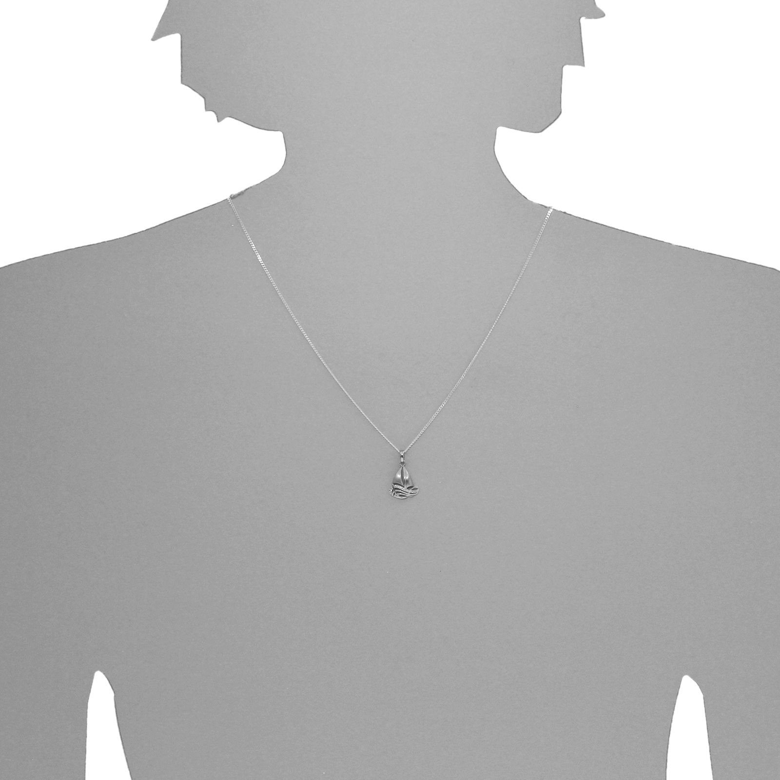 Kette mit Anhänger "Schiff", Silber 925/000,  Zirkonia  -Länge wählbar- Kette mit Anhänger "Schiff", Silber 925/000,  Zirkonia  -Länge wählbar-
