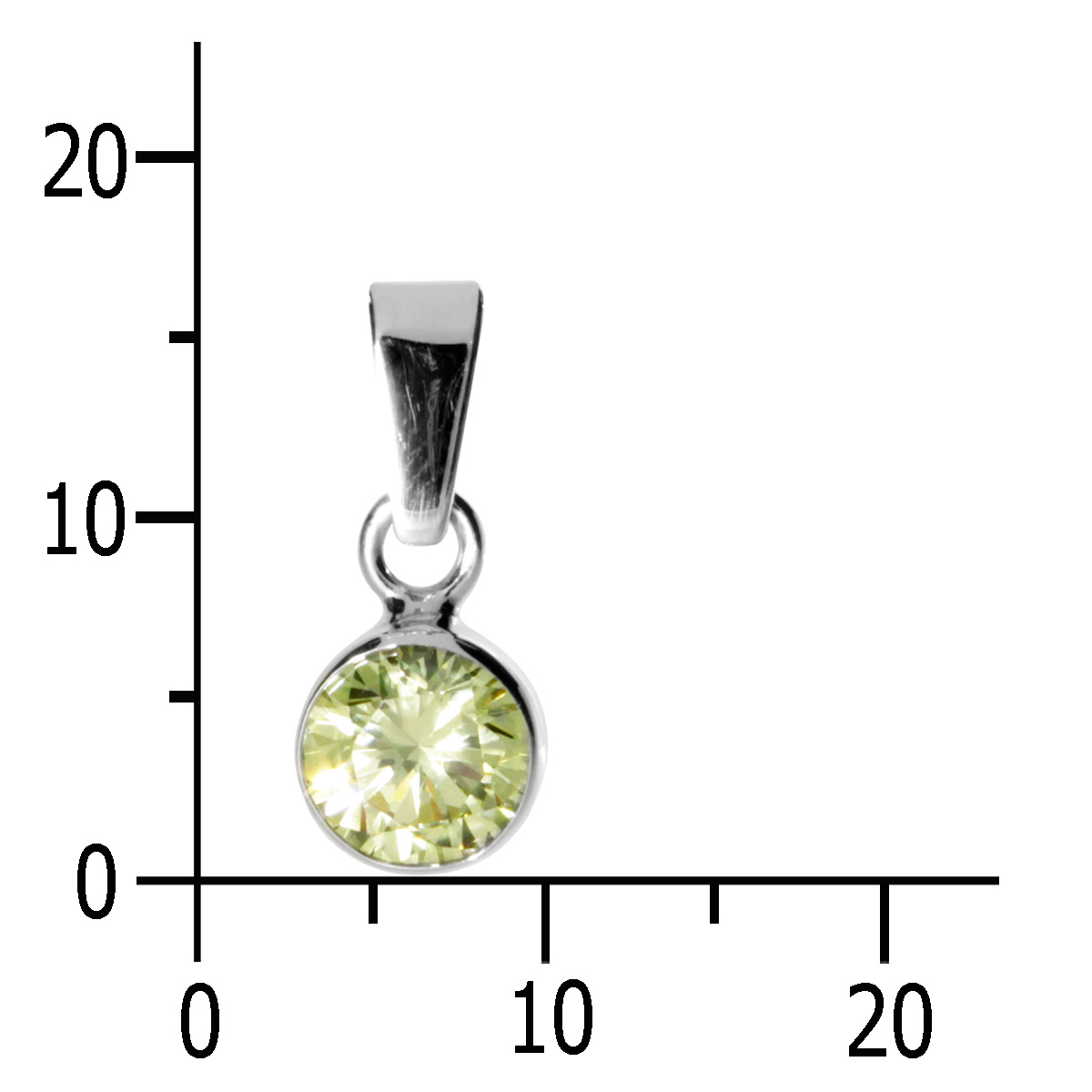 001-203645-0200k Anhänger Silber 925/000, Zirkonia limette