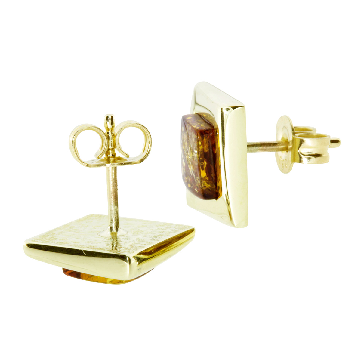 001-163347-01001 Ohrstecker Gold 333/000, Bernstein