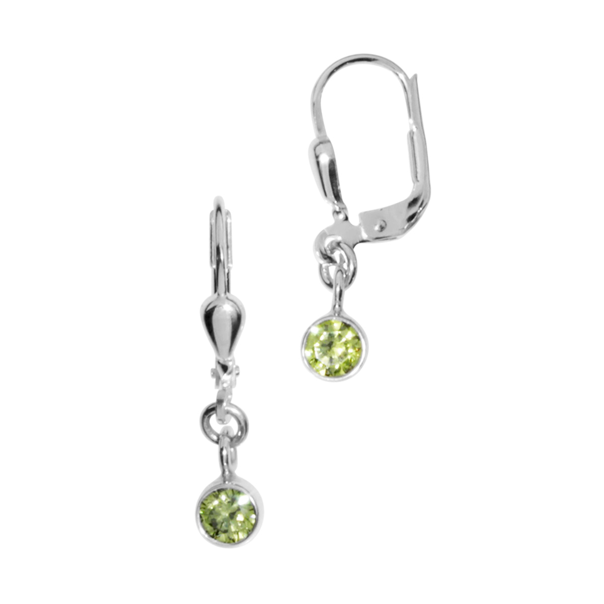 001-263394-0200 Ohrhänger Silber 925/000, Zirkonia-limette, 4 mm