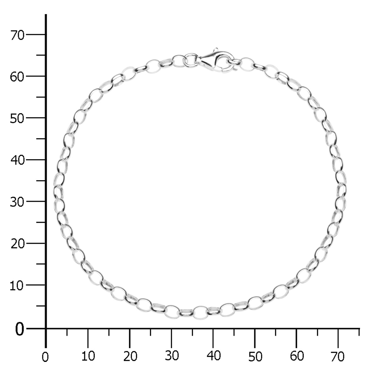 002-210002-0190k Charmsarmband, 19 cm,  Silber 925/000