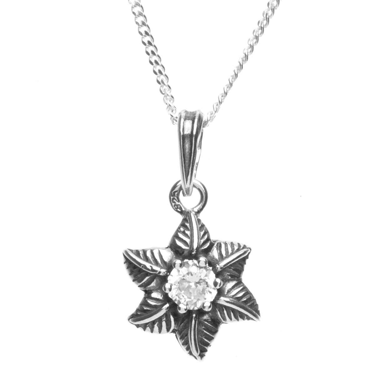 043-201714-A142 Kette mit Anhänger Silber 925/000, Zirkonia, weiß, 42 cm