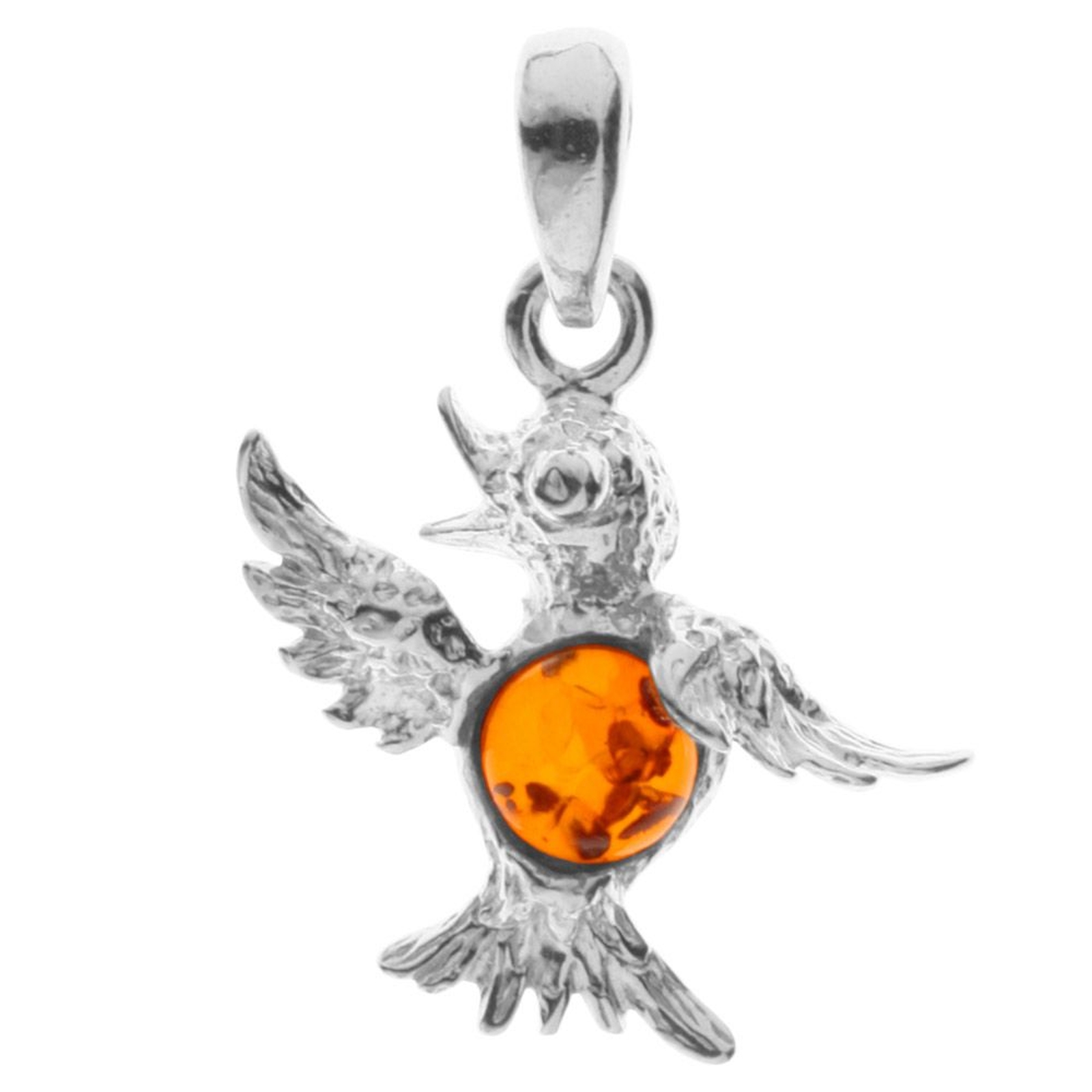 098-200190-0100 Anhänger Silber 925/000, Kolibri, Bernstein