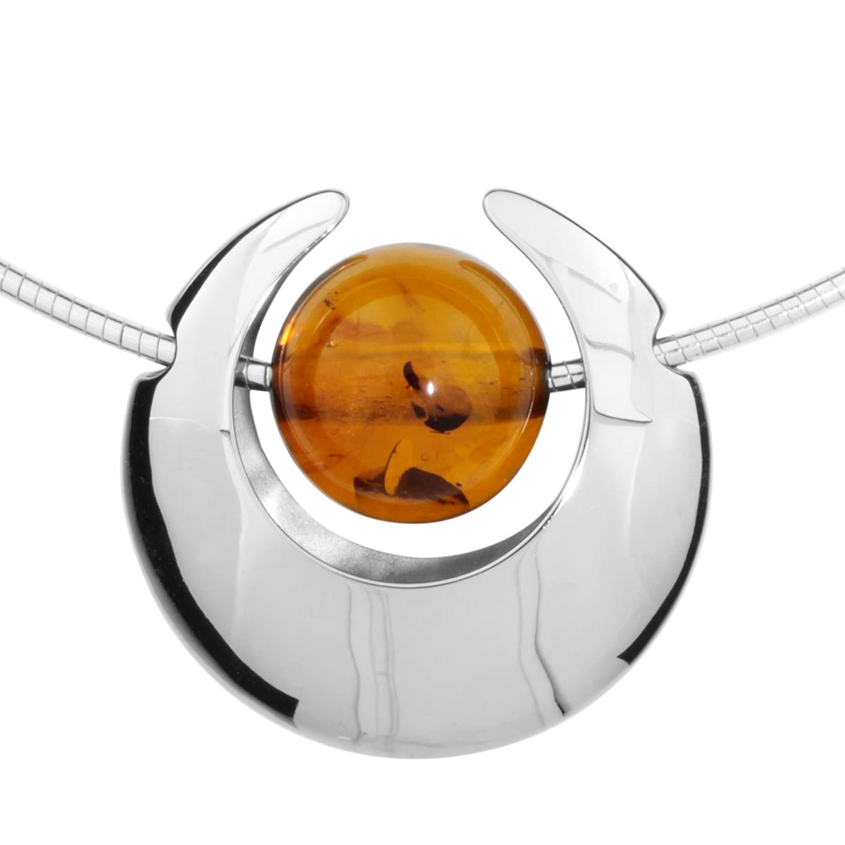 001-203555-2145 Collier Silber 925/000, 42 oder 45 cm, Bernstein