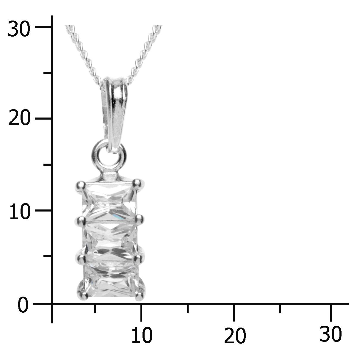 043-201665-A142k Kette mit Anhänger Silber 925/000, Zirkonia, weiß, 42 cm