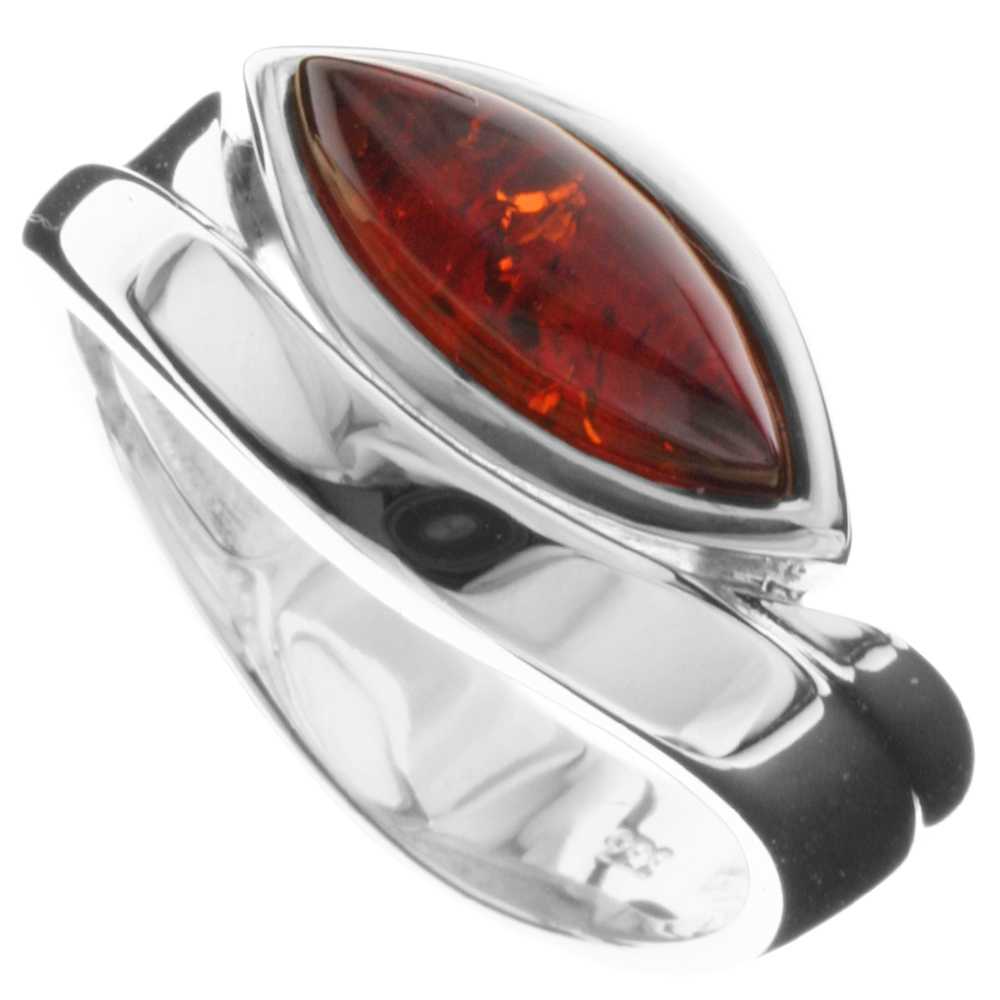 001-273378-0001 Ring Silber 925/000, Bernstein -Größe wählbar-